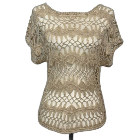 Maurices Crochet Shirt Knit Womens Small Swim Cover Up Boho Beachy Hippie Vaca - Picture 1 of 10
